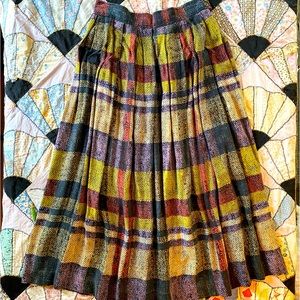 🎈SOLD 🎈VINTAGE Skirt Liz Claiborne Multicolor Lime Purple Pink Plaid Size XS/S